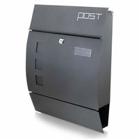 SKRZYNKA POCZTOWA GRAFITOWA POST DUŻA 3 OKIENKA MODNY DESING 16413