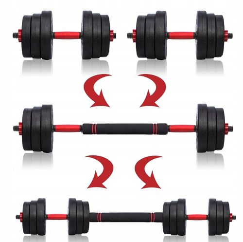 HANTLE BITUMICZNE REGULOWANE 2x5KG + SZTANGA = ZESTAW 10KG + KETTLEBELL na Arena.pl