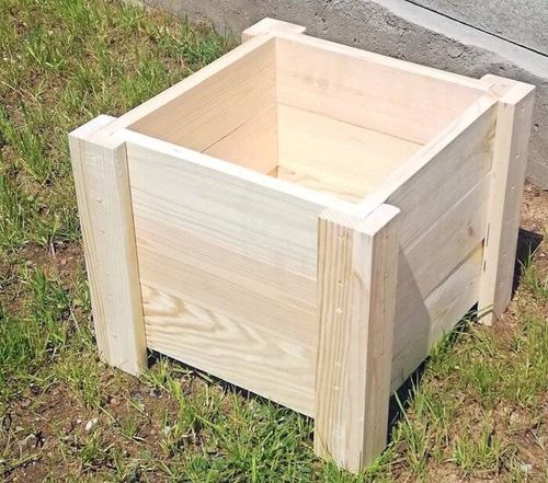 DONICA DREWNIANA OGRODOWA ZEWNĘTRZNA 35x35cm SOLIDNA SKRZYNKA NA ROŚLINY na Arena.pl