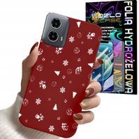 ETUI DO MOTOROLA MOTO G34 5G - ŚWIĄTECZNE WZORY CHOINKA + FOLIA