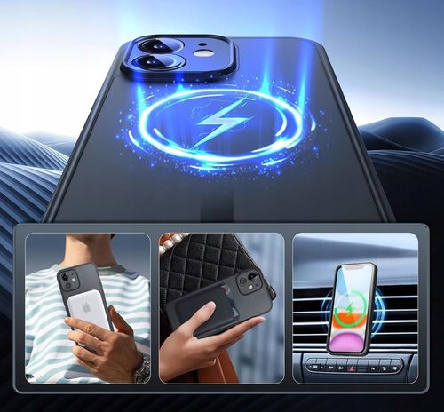 ETUI do IPHONE 11 do Magsafe MATOWE MAGNETYCZNE WZMACNIANE + 2x SZKŁO 9H na Arena.pl