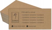 100 szt Eko wizytówki firmowe kraft 250g + projekt PROJEKT GRATIS
