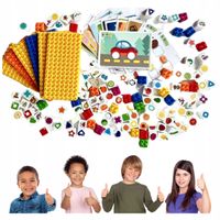 Edukacyjne Klocki Ekologiczne 132 el. Poznaj świat kształty owoce zwierzęta