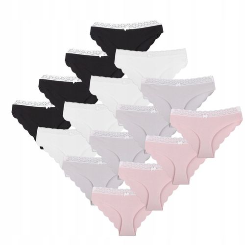 12x Majtki Damskie Bezszwowe Figi Bawełniane Gładkie MORAJ M na Arena.pl