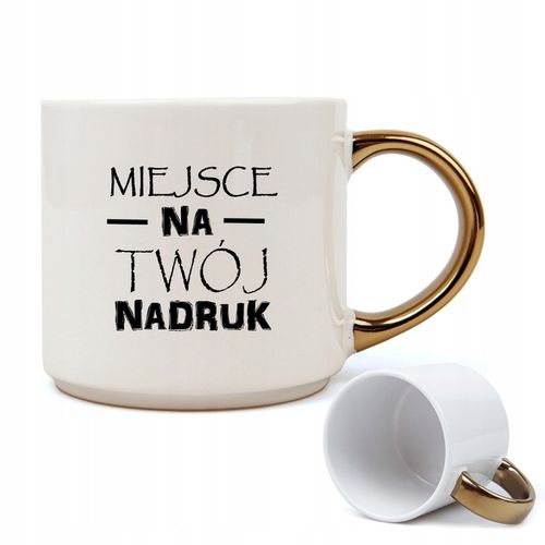 kubki Kubek szeroki złote ucho 400 ml z nadrukiem fotokubek zdjęcie prezent na Arena.pl