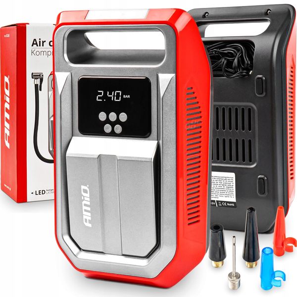 KOMPRESOR SAMOCHODOWY POMPKA SPRĘŻARKA 12V LED LCD zdjęcie 5