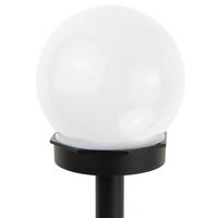 2x lampa solarna ogrodow mleczna BIAŁA KULA 10cm