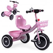 ROWEREK TRÓJKOŁOWY ECOTOYS STALOWY DLA DZIECI 12M ANTYPOSLIZGOWY
