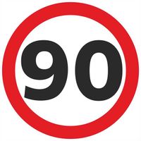 Naklejka OGRANICZENIE PRĘDKOŚCI 90 km/h śr. 18 cm