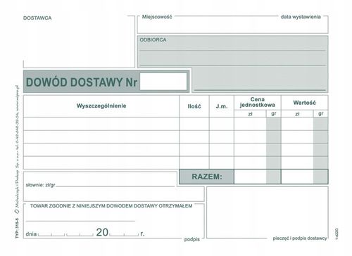 dowód dostawy a6 315-5 na Arena.pl
