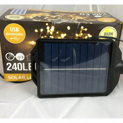 Lampki choinkowe 2w1 SOLARNE + AKUMULATOR 240 LED ciepłe 13 programów 11m na Arena.pl