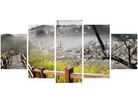 70CM 150CM ZEGAR 5 ELEM KWITNĄCA WIŚNIA DRUK OBRAZ