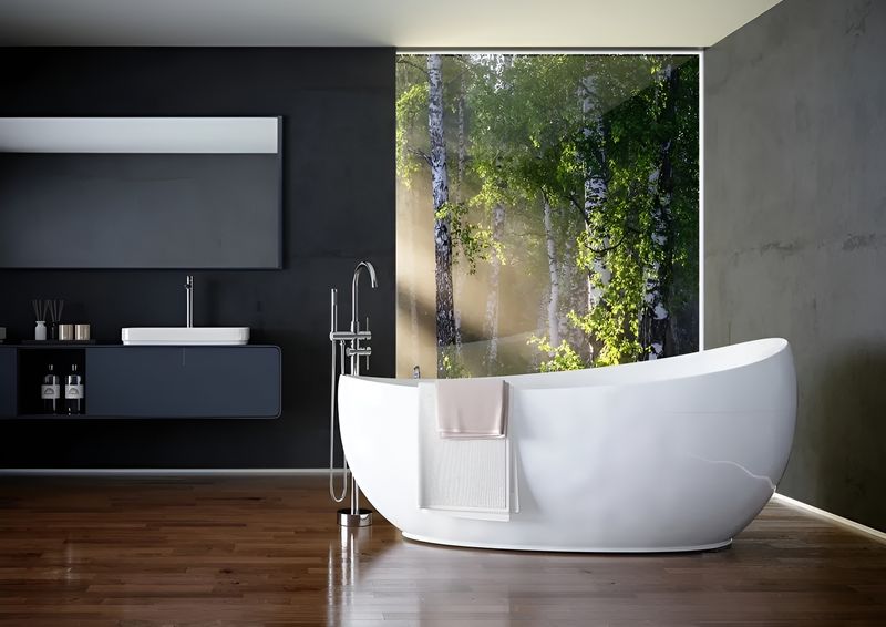 Bateria wannowa wolnostojąca chrom zdjęcie 2