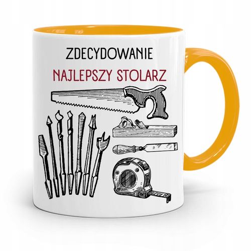 Kubek Żółty Prezent Dla Stolarza Najlepszy Stolarz Z Nadrukiem Ze Zdjęciem na Arena.pl