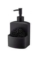 Dozownik na płyn do mycia naczyń z gąbką SANDY czarny 230ml