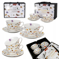 Filiżanki 250 ml Royal Margaret komplet 2szt motyle łąka porcelana box