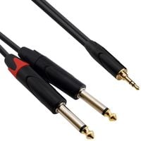 Kabel audio sygnałowy mini Jack 3,5mm Jack 6,3mm 10m Red's Music AU17100BX