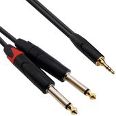 Kabel audio sygnałowy mini Jack 3,5mm Jack 6,3mm 1,5m Red's Music AU1715BX