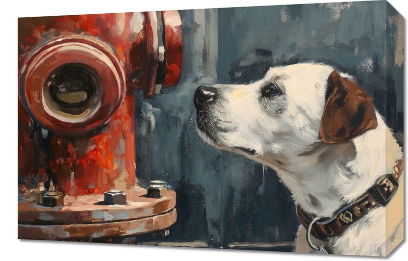 Obraz 60x40cm Kumpel przy Hydrancie zdjęcie 1