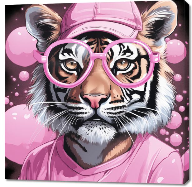 Obraz 100x100cm Ludzki Tygrys zdjęcie 1