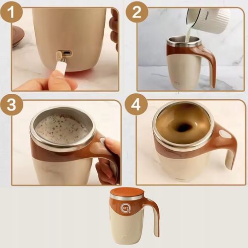 AUTOMATYCZNY KUBEK TERMICZNY 380 ML MAGNETYCZNE MIESZADŁO USB DLA KAWOSZY na Arena.pl