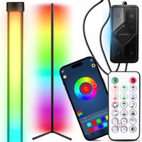 LAMPA NAROŻNA PODŁOGOWA STOJĄCA RGB LED PILOT APLIKACJA MUSIC SENSOR 150 CM