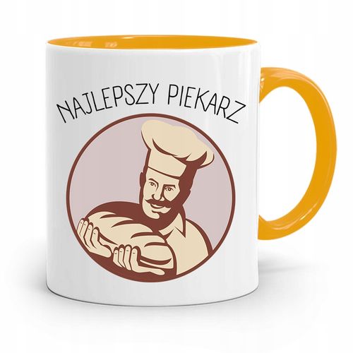 Kubek Żółty Dla Piekarza Najlepszy Piekarz Prezent Z Nadrukiem Ze Zdjęciem na Arena.pl