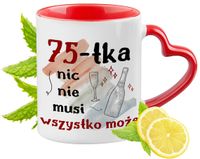 75 Urodziny Czerwony Z Uszkiem W Kształcie Serca Na Prezent