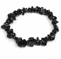 Bransoletka na gumce CZARNY TURMALIN kamień naturalny AMULET SZCZĘŚCIA