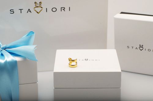 srebrny pozłacany ażurowy mankiet do ucha na Arena.pl