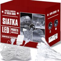 Siatka LED 3x3 M 320 LED Biała Zimna Lampki Choinkowe Led Zewnętrzne