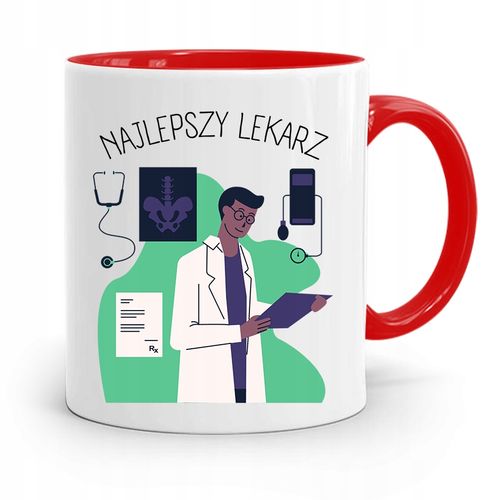 Kubek Czerwony Dla Doktora Najlepszy Lekarz Z Nadrukiem Ze Zdjęciem na Arena.pl