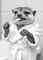 Plakat 13x18cm Vintage Artystyczny | Surykatka | Portret Zwierząt Pop Art