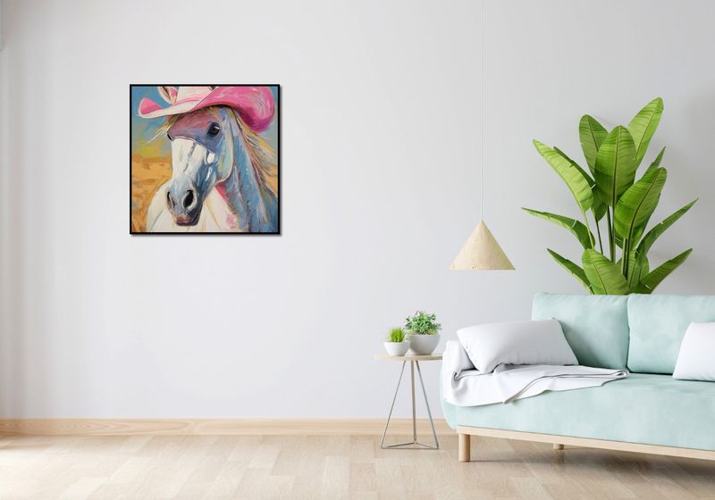 Plakat 70x70cm Różowy Kapelusz zdjęcie 4