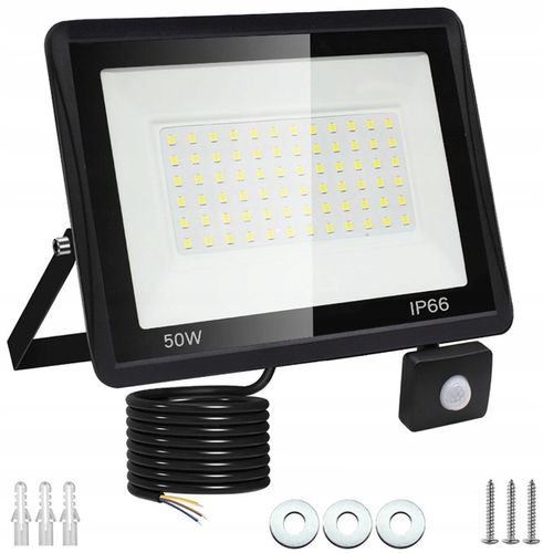 NAŚWIETLACZ HALOGEN LED 50W Z CZUJNIKIEM RUCHU ZMIERZCHU LAMPA na Arena.pl