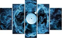 70 100CM OBRAZ 5 ELEM PŁYTA WINYLOWA BŁĘKICIE DRUK PŁÓTNO