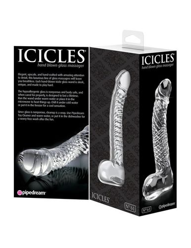 Szklane Dildo Penis Ze Spiralą - Icicles No 61 Pipedream na Arena.pl