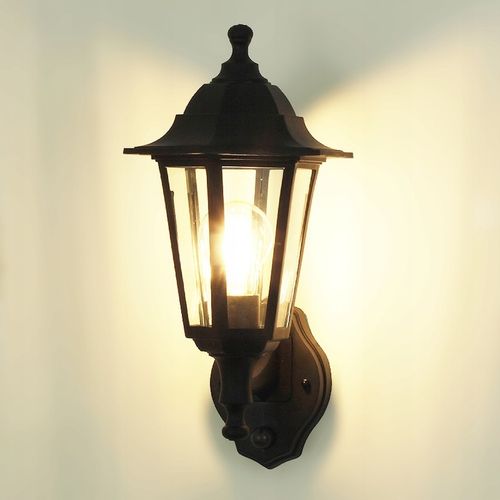 LAMPA OGRODOWA ZEWNĘTRZNA LATARNIA Z CZUJNIKIEM RUCHU I ZMIERZCHU E27 na Arena.pl