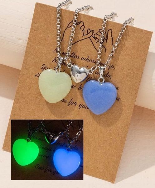 Fluorescencyjne Naszyjniki BFF Magnes Serce zdjęcie 4
