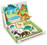 Magnetyczne klocki Układanka kartonowa dla dzieci Ułóż dinozaury 3+