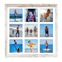 Ramka na 9 zdjęć Hekla 40x40x9 MDF galeria bielona sosna 1szt.