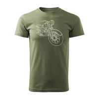 Koszulka motocyklowa z motocyklem na motor SHL M04 M11 M17 męska khaki REGULAR M