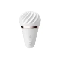 satisfyer little wand - kompaktowy model z zaokrągloną końcowką, biały