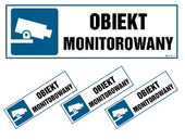Obiekt Monitorowany 15X5 Naklejka Folia Znak Kamer X 3