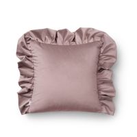 Dekoracyjna poszewka welurowa z falbaną Werona Belle – brudny róż