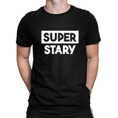 Super stary - męska koszulka na prezent dla taty M Czarny DZIEŃ TATY