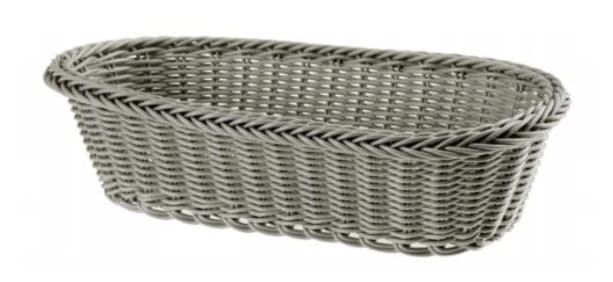 Koszyk pleciony z tworzywa COMBO podłużny szary imitacja wikliny zdjęcie 1