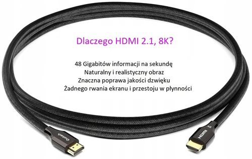 Kabel HDMI 2.1 8K Ultra High Speed QUOTECH 5m na Arena.pl