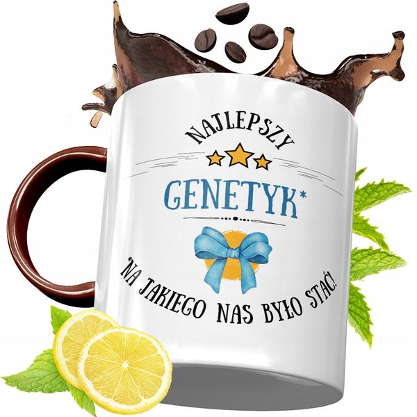 Kubek Pomarańczowy Dla Genetyka Prezent Z Nadrukiem Ze Zdjęciem zdjęcie 1