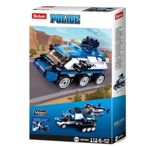 Klocki Sluban policja 113 el pojazd opancerzony 4w1 zestaw dla dzieci na Arena.pl